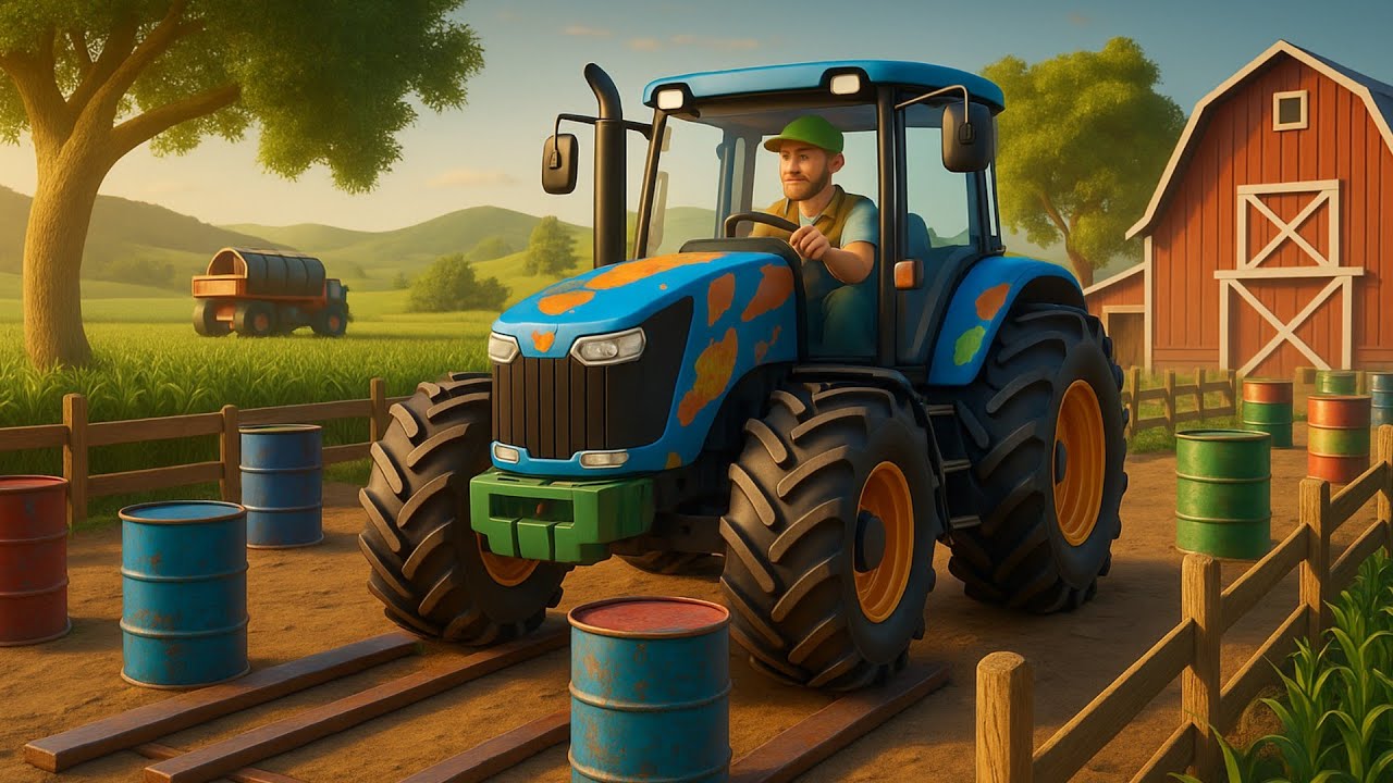 Realistic Tractor Test - Loader and Barrels Challenge | Farming Simulator 22 Mods