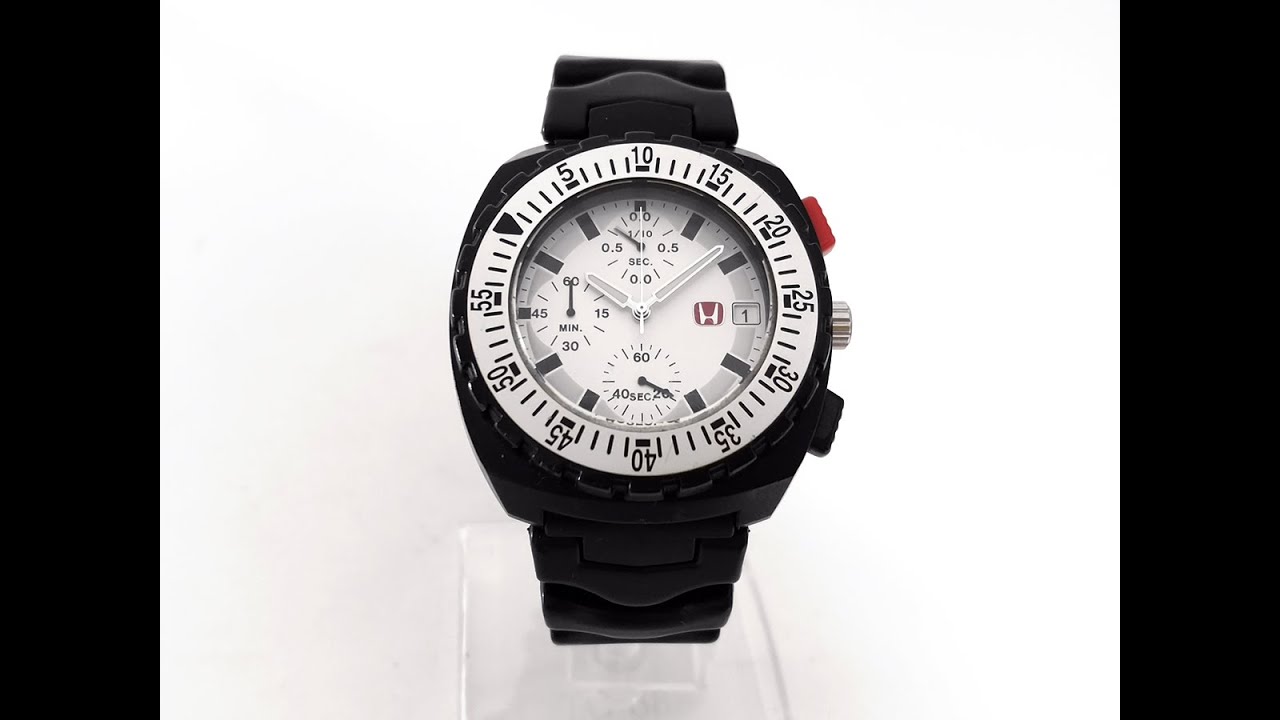 HONDA Chronograph Quartz Watch by SEIKO VD57-DO48 - YouTube