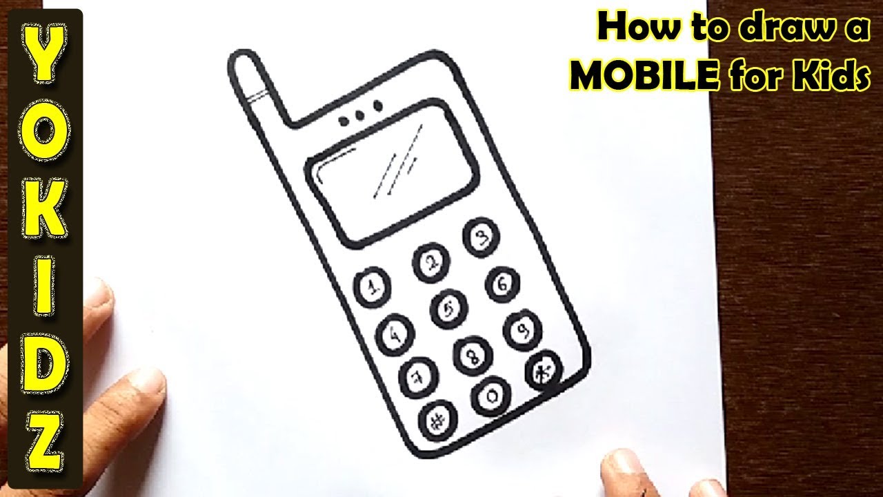 Draw на телефон. Смартфон стикер. How to draw a Phone for Kids. Telephone easy drawing for Kids. Рисунок сотовый телефон ловит сигнал.