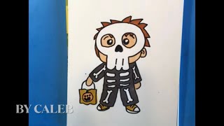 How to Draw a Trick or Treater step by step #halloween#easy Drawing