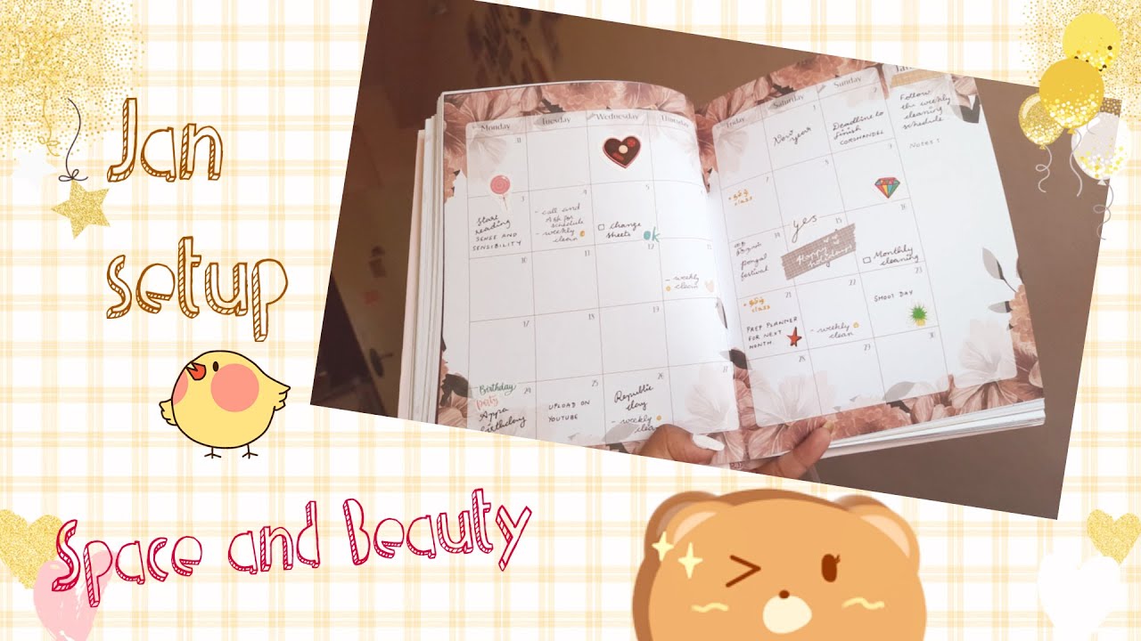 Space and beauty 2022 planner Setup flipthrough | January month
