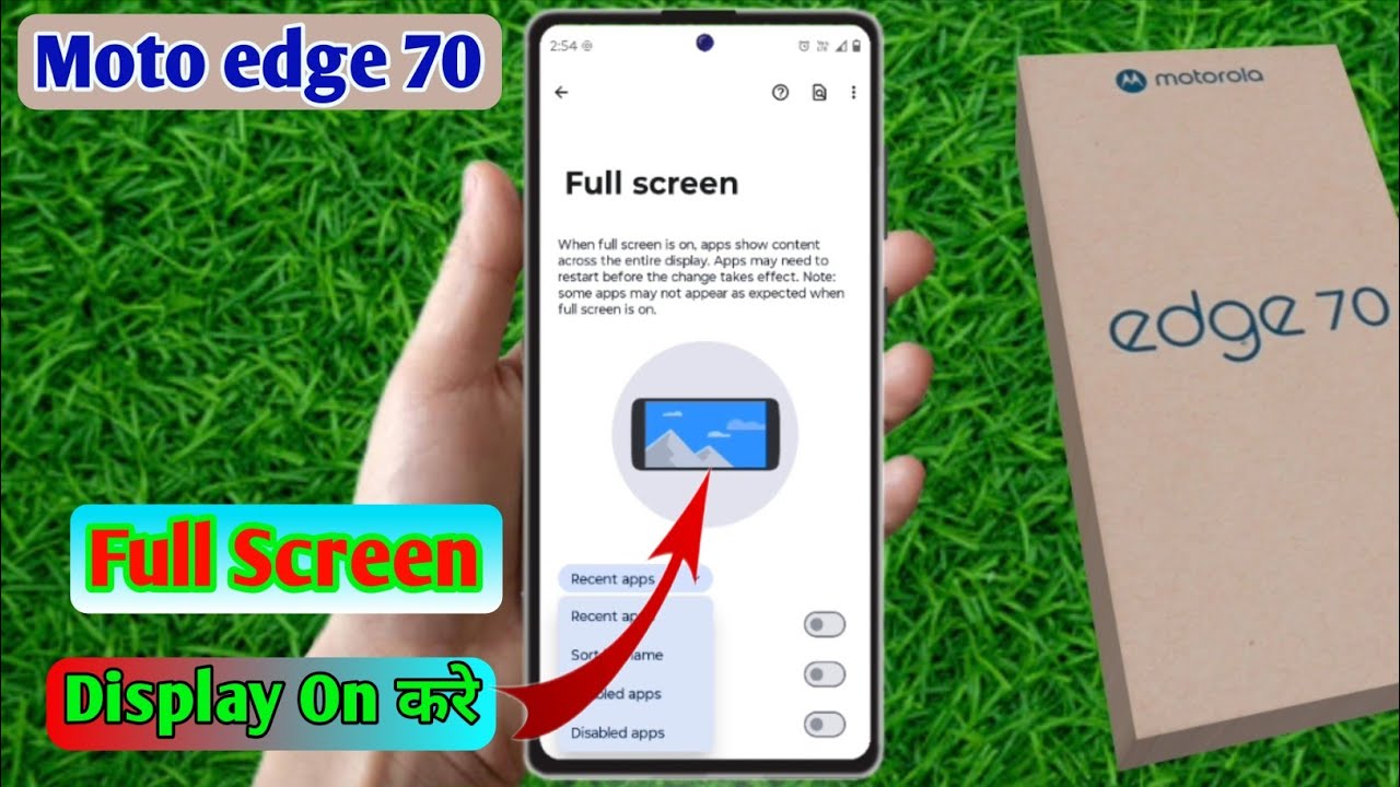 how to full screen display in motorola edge 70, motorola edge 70 full screen display setting