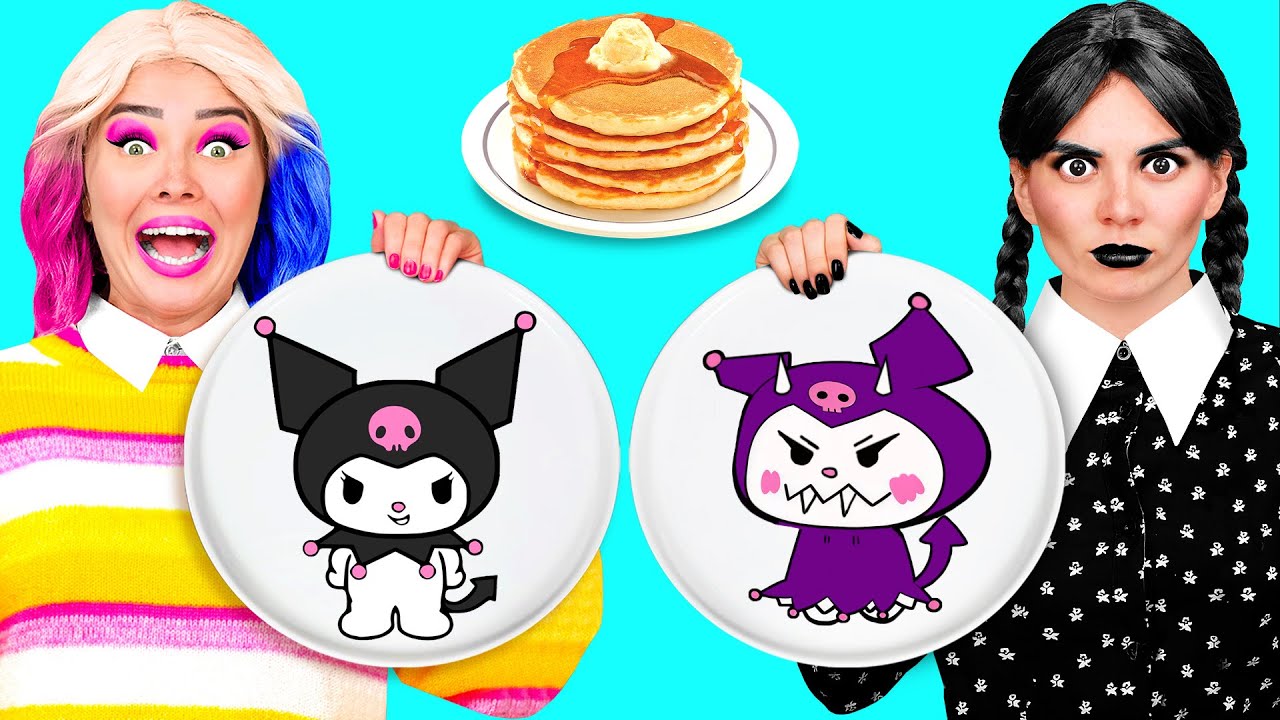 Pancake Art Challenge with Wednesday Addams | Smart Gadgets vs Hacks by TeenTeam Challenge