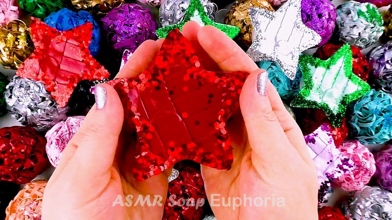 ASMR Crushing Soap Boxes with Glitter & Starch & Foam | Soap Flowers & Balls | Cutte Microwave Soap