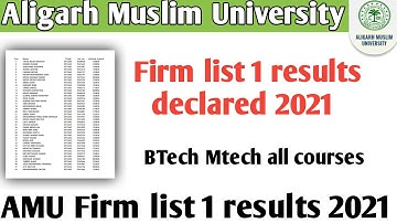 AMU Firm list 1 results declared AMU admission fees paid kaise kre amu firm list 1 results make pay