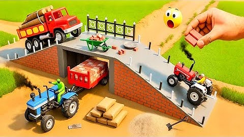 Diy Mini Tractor Making Overbridge For Truck safety science project/Diy overbridge construction🚧