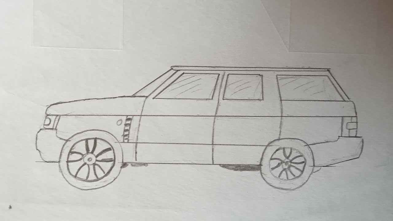 Easy Range Rover Drawing / Draw a range Rover Car YouTube