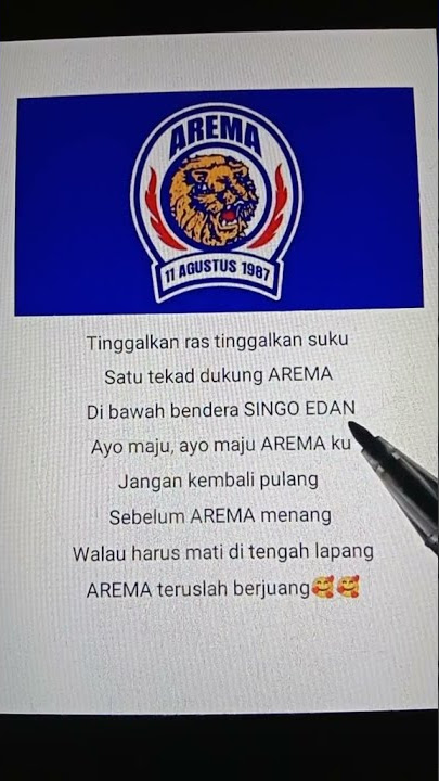 lirik lagu yel yel aremania 🥰🥰 #arema #kanjuruhan