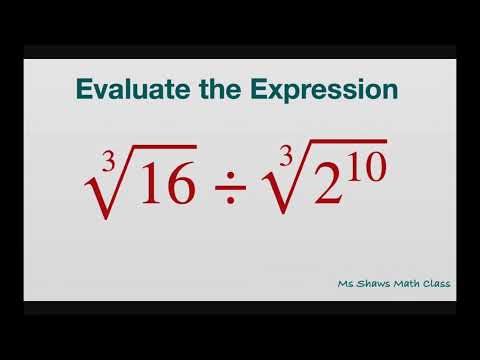 Evaluate exponential expression cbrt(16) divided cbrt(2^10).