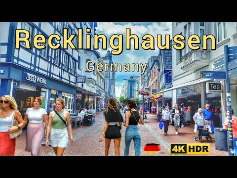 Recklinghausen Germany / Walking tour in Recklinghausen NRW, Germany 4k 60fps