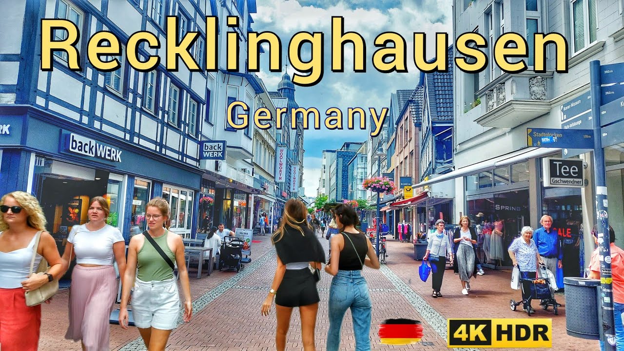 Recklinghausen Germany / Walking tour in Recklinghausen NRW, Germany 4k 60fps