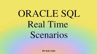 Oracle Real Time Scenarios , Drop/Restore Table
