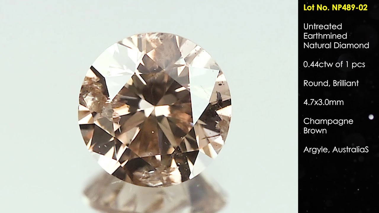0.44ct 4.7mm Natural Champagne Diamond Round Argyle NP489-02