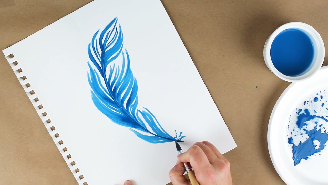 How to Paint a Feather by Ruby — Blue Corduroy