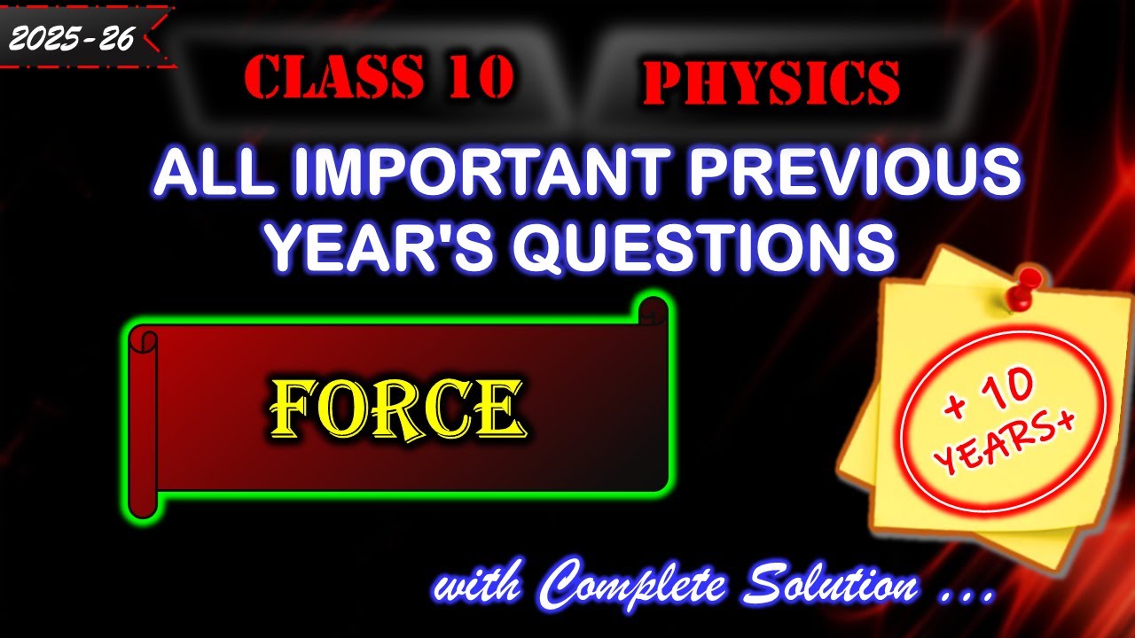Force | ICSE Class 10 Physics Chapter 1 | All PYQs | with Solution ...