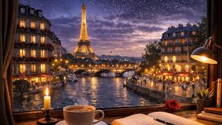 Cozy Paris Rain & Soft Jazz Ambience 🌧️ Eiffel Tower Night View for Sleep, Relaxation & Study (4K) screenshot 2
