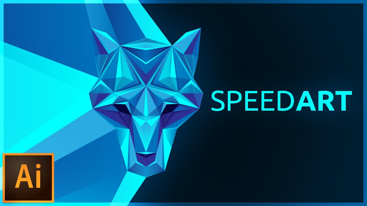 illustrator speedart abstract wolf