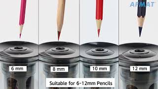 AFMAT Electric Pencil Sharpener for 6-12mm Colored Pencils, Auto Stop, Super Sharp & Fast
