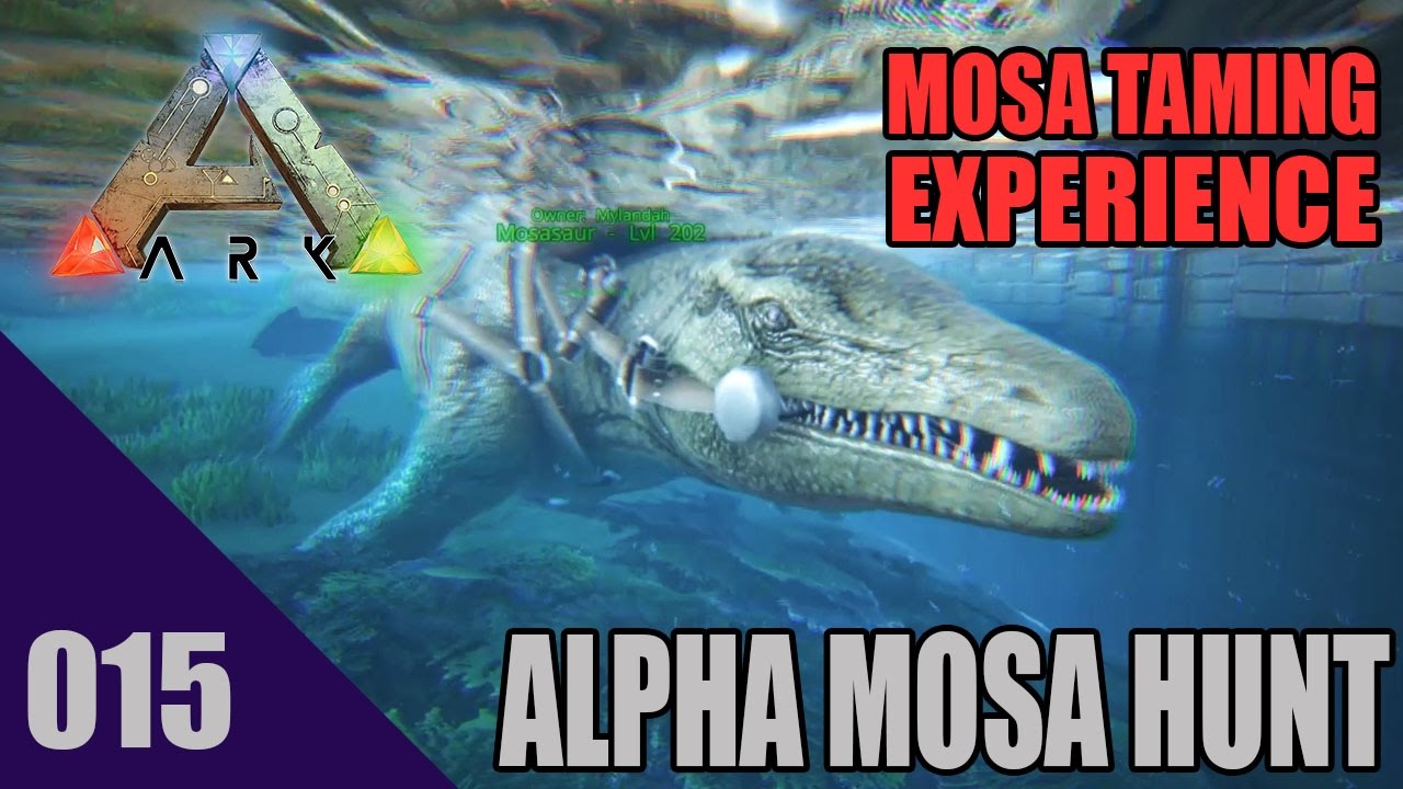 Myl Plays: ARK Survival Evolved 015: ALPHA MOSA HUNT + UNDERWATER CAVE ...