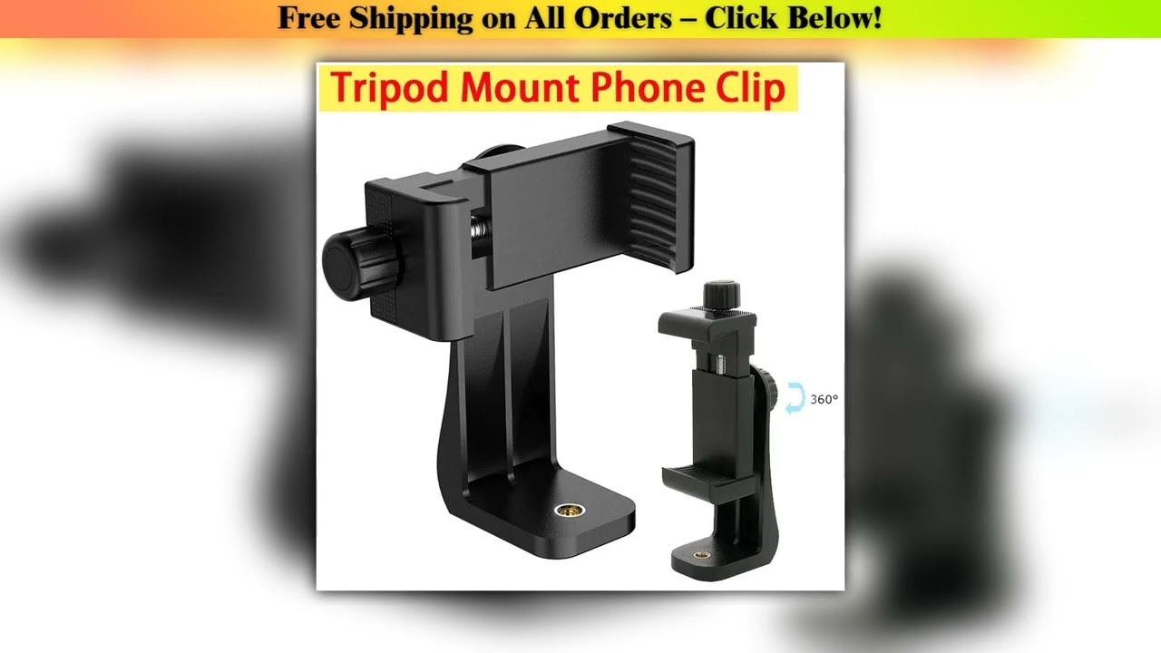 Tripod Mount Universal 360 Degree Mobile Phone Clip Compatible With 14 Screw Cellphone Holder Desk