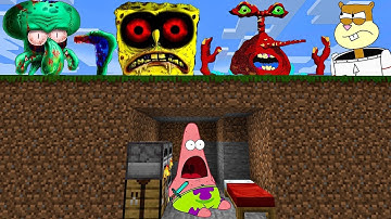 Minecraft Speedrunner VS 4 Hunters - Spongebob Animation