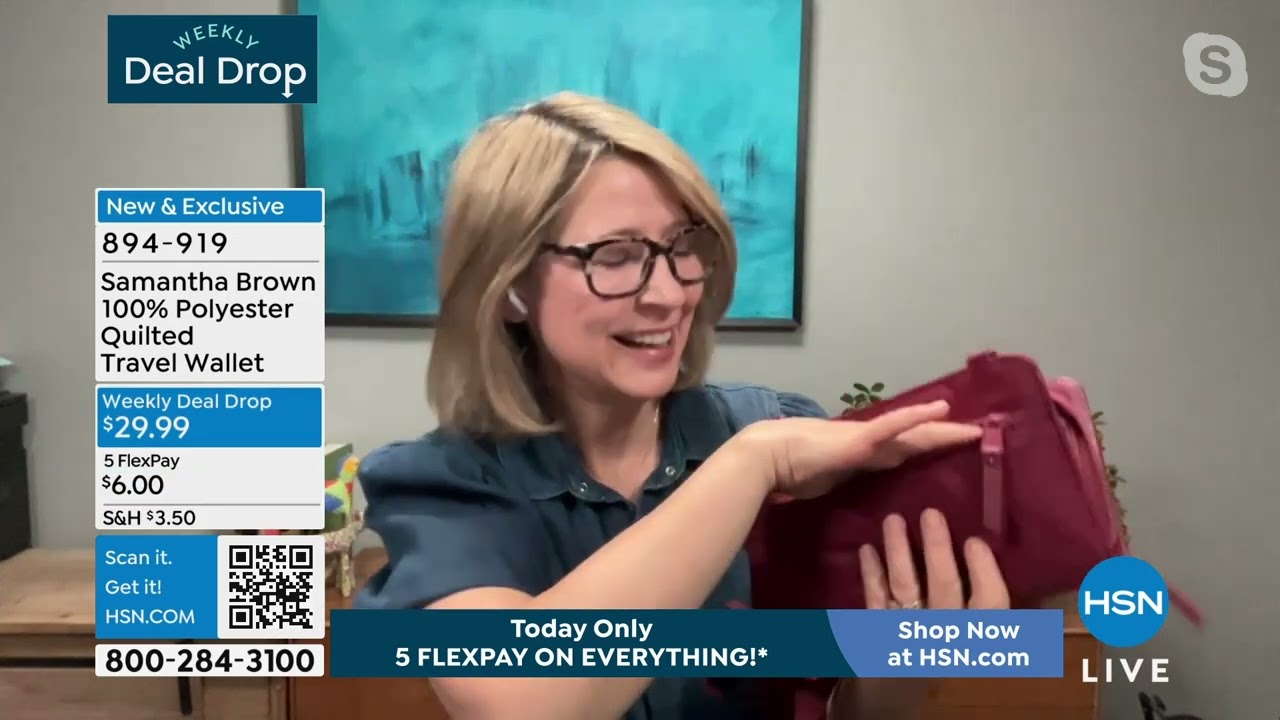 Samantha Brown 100% Polyester Quilted Travel Wallet Cros...