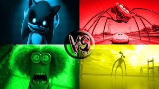 Sonic Exe vs Mcqueen Spider Eater vs Minion Monster vs Siren Head Coffin Dance | Tiles Hop Edm Rush