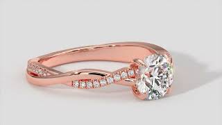 Petite Twist Diamond Engagement Ring In 18k Rose Gold - Australian Diamond Network