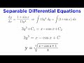 Separable Differential Equations Concepts