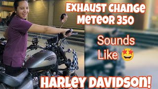 Exhaust Change ( globe performance exploder ) & modification in royal enfield meteor 350