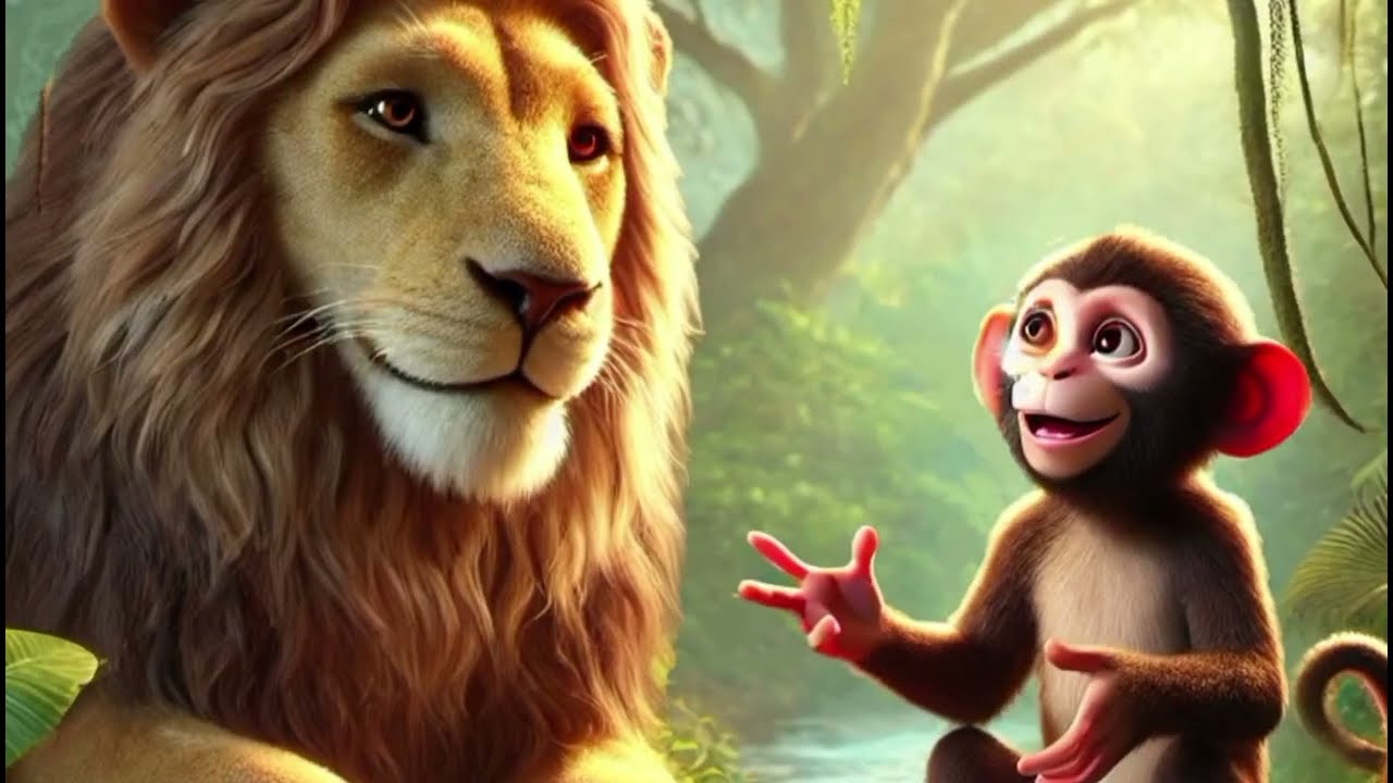 English Story|Panchtantra Story|The Lion and The Monkey|Short Story for kids|Moral story in English 