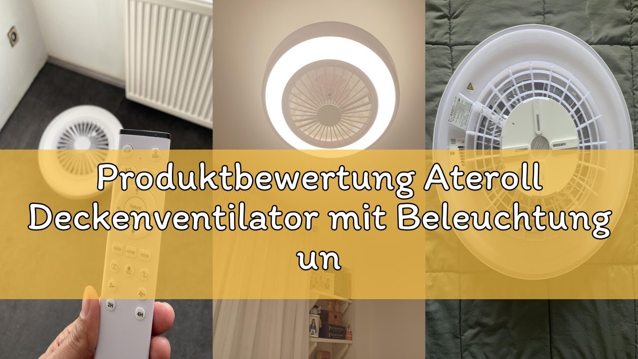 Produktbewertung Ateroll Deckenventilator mit Beleuchtung und Fernbedienung Ø54CM, DC 25W, LED 45W,
