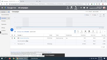Google ads Go to Campaigns shortcut key