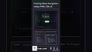Floating Glass Navigation with HTML, CSS & JS ✨ | Modern UI Design #Shorts