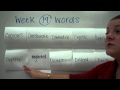 Week 14 Vocabulary Words Foldable format