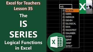 THE IS SERIES FUNCTIONS | Excel for Teachers | Carlo Excels