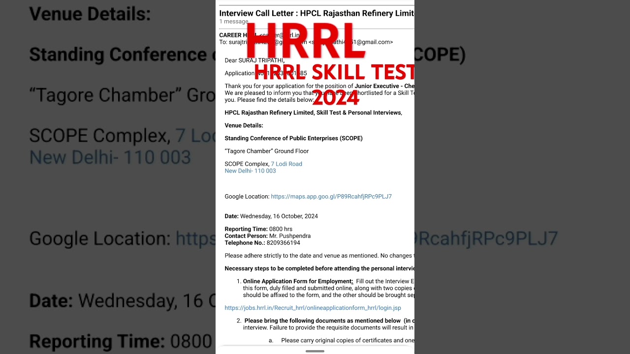 HRRL SKILL TEST 2024 