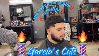 Mid-Taper w Beard Scissors Palace Downtown Laredo tx Garcia s Cuts