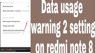 Data usage warning 2 setting on redmi note 8