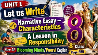 Narrative Essay Characteristics I AP Class 8 Let Us Write English Blooming Minds Unit 1 Page 259