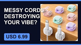 Cable organizer clips 8 pack strongest adhesive spring lock