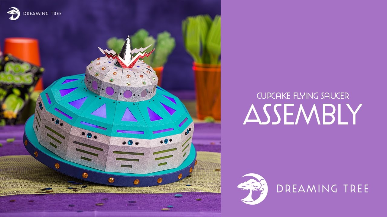 SVG File - Cupcake Flying Saucer - Assembly Tutorial (For Cricut, Silhouette, and ScanNCut)