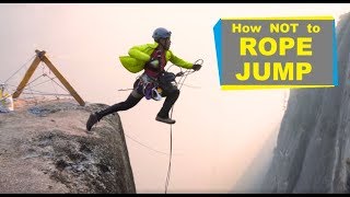 How Not to Rope Jump  Extreme Rope Jumping off Highlines!