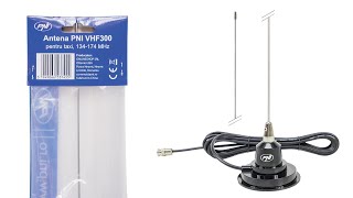 PNI VHF300 antenna for taxi, 134 - 174 MHz, 136 cm, with magnetic base