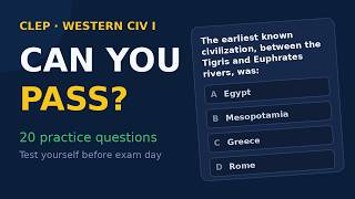 CLEP Western Civ I Practice Test 20 Questions Can You Pass