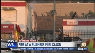 Crews knock down fire at El Cajon business on El Cajon boulevard near Marshall Boulevard