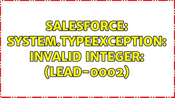 Salesforce: System.TypeException: Invalid integer: (Lead-0002)