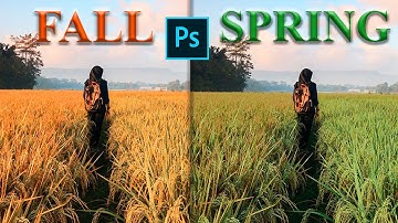 Trick To Change Yellow Leaves To Green Leaves in Photoshop | Fall to Spring | Tutorial