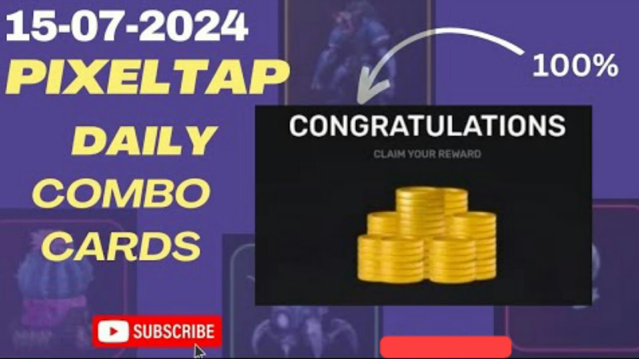 Pixel tap daily combo cards 15 July 2024 