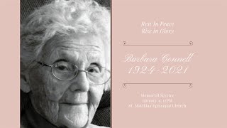 Memorial Service for Barbara Connell